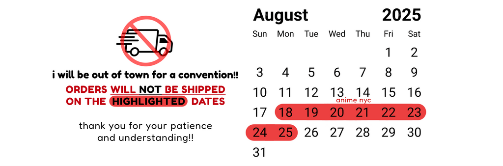 Calendar for August 2025 with a note about being out of town for a convention.